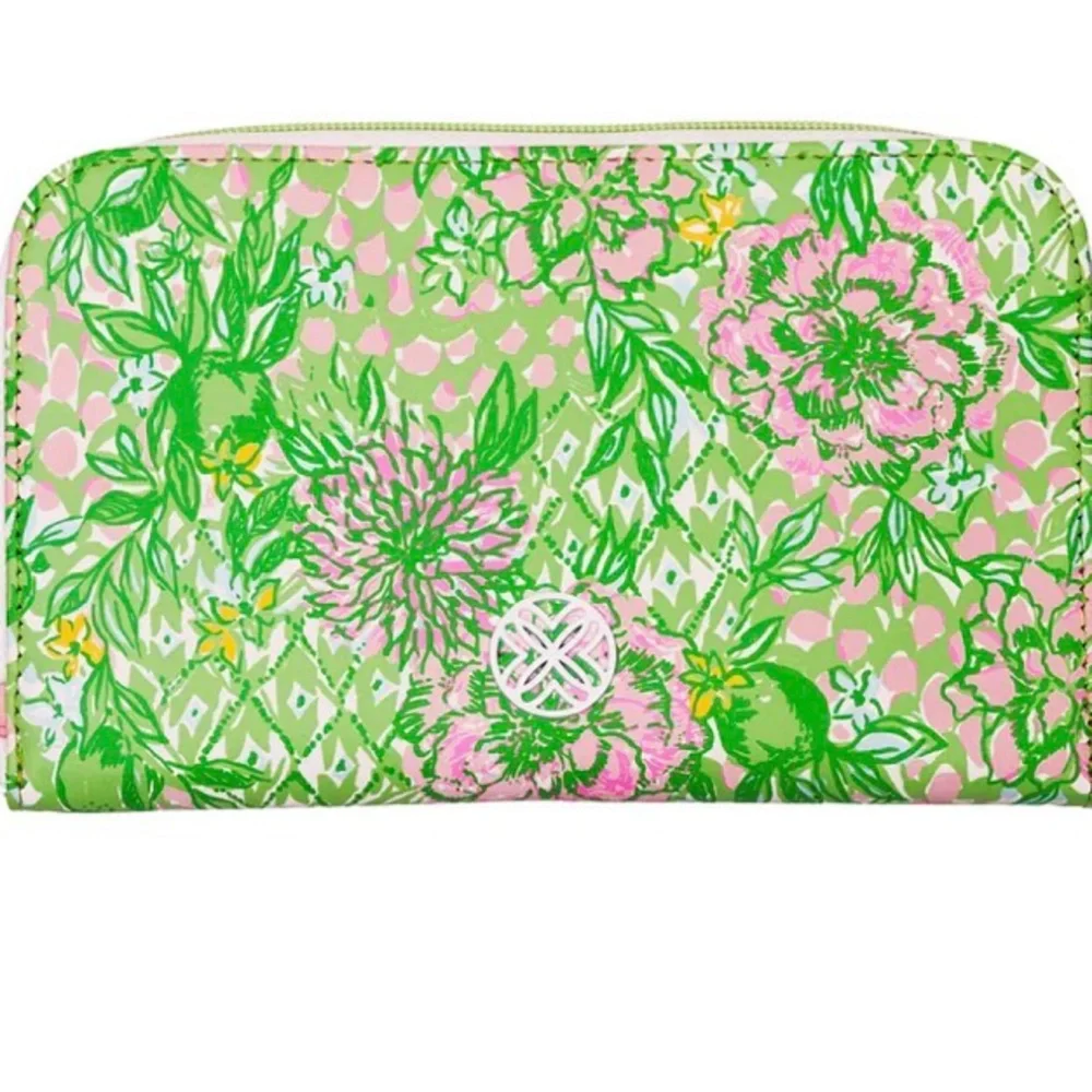 NWT Lilly Pulitzer Pink & Green Floral Travel Wallet, Lime Feeling Good; Sz: O/S - Picture 9 of 9